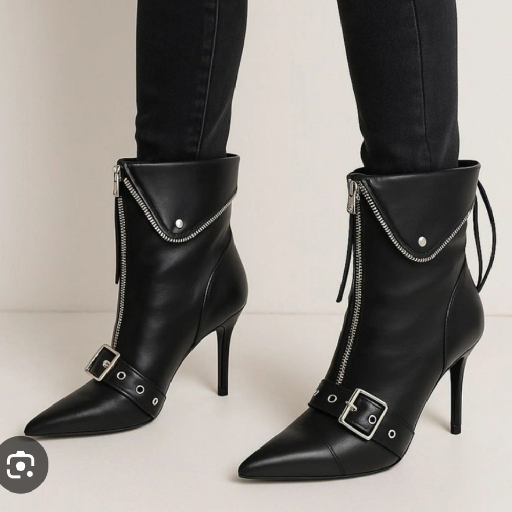 A New Day Black Zippered Ankle Boots